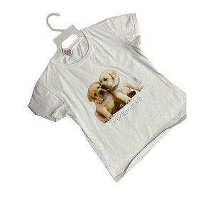 Portocervo puppy tee white short sleeve t-shirt girls size 9-11 Classic Tee 1587